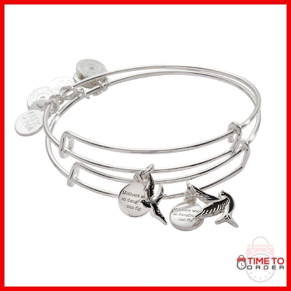 Expandable Sparrow Bangle Set Nickel-Free Brass Bracelets Mother Daughter